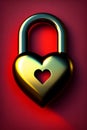 Valentine's day heart Padlock. Love pad locker