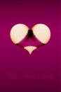Valentine`s day heart shaped buttocks in lingerie. panties, underwear, bikini. sexy concept invitation flyer poster for erotic