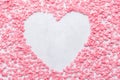 Valentines day heart shaped frame background made of candies. Royalty Free Stock Photo