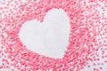 Valentines day heart shaped frame background made of candies. Royalty Free Stock Photo