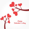 Valentine`s Day hearts on branches Royalty Free Stock Photo