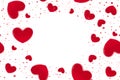 Valentine`s day hearts seamless pattern. Background with red3d realistic hearts. Beautiful abstract wallpaper. Valentine Royalty Free Stock Photo