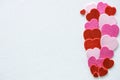 Valentine`s Day. Hearts symbolizing the confession of our feelings and emotions to the other person. Empty space for text