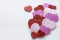 Valentine`s Day. Hearts symbolizing the confession of our feelings and emotions to the other person. Empty space for text