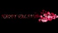 Valentine`s Day - Holiday. Text greeting and wishes. Card with flares and sparkles. Dark background. 4K video