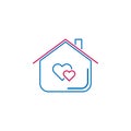 Valentine`s day, home, hearts icon. Can be used for web, logo, mobile app, UI, UX