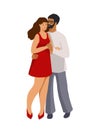 Valentine\'s Day.I love you.Girl and guy.Couple in love.People. Valentine cards.Digital illustration.