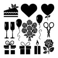 Valentine\'s Day Icon Set Silhouette Vector Design Royalty Free Stock Photo