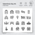 Valentine\'s day icons set in black line style