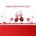 Valentine's day illustration with cute couple Royalty Free Stock Photo