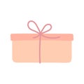 Valentine\'s day illustration gift box decorative element. Romantic love flat icon.Vector illustration, cute surprise