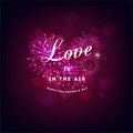Valentine`s day illustration with heart shape fireworks Royalty Free Stock Photo