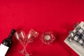 Valentine`s day image, bottle and glasses of wine 3