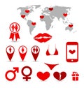 Valentines Day infographics and design elements Royalty Free Stock Photo