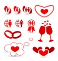 Valentines Day infographics and wedding design ele Royalty Free Stock Photo