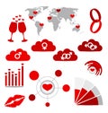 Valentines Day infographics and wedding design ele Royalty Free Stock Photo