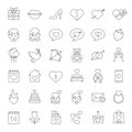 Valentine`s Day linear icons set