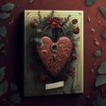 Valentine's Day locked heart card generated ai art