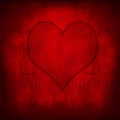 Valentine's Day love heart retro grunge red background