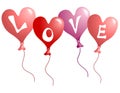 Valentine's Day Love Heart Shaped Balloons