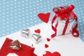 Valentine's day love message, unfinished, with gift box Royalty Free Stock Photo