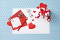 Valentine's day love message, unfinished, with gift box Royalty Free Stock Photo