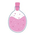 Valentine's Day love spell. Romatic potion jar. Vector Royalty Free Stock Photo