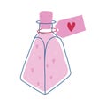 Valentine's Day love spell. Romatic potion jar. Vector Royalty Free Stock Photo