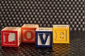 Love Spelled with colorful alphabet blocks Royalty Free Stock Photo