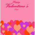 Valentine`s Day and Love Symbol.Multicolored Heart on Pink Back