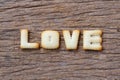 Valentine's Day,LOVE word composed of with cookies letters