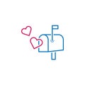Valentine`s day, mailbox, hearts icon. Can be used for web, logo, mobile app, UI, UX