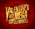 Valentine`s day mega clearance, sale design Royalty Free Stock Photo