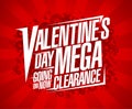 Valentine`s day mega clearance, valentine sale vector web banner design Royalty Free Stock Photo