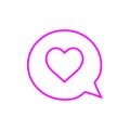 Valentine s day, messages, speech bubble, heart icon. Vector Illustration Royalty Free Stock Photo