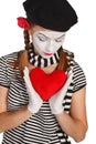 Valentine's day mime portrait