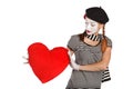 Valentine's day mime portrait