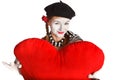 Valentine's day mime portrait