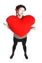 Valentine's day mime portrait