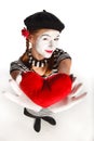 Valentine's day mime portrait