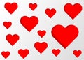 Valentine`s Day Or Mother`s Day Banner White Paper Cut And Red Hearts. Valentine Concept, In The Mood For Love, Vector