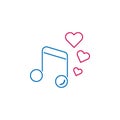 Valentine`s day, music, hearts icon. Can be used for web, logo, mobile app, UI, UX