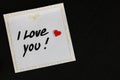 Valentine`s Day - note `i love you` with a heart - stone backgro Royalty Free Stock Photo