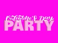 Valentine`s Day Party brush lettering. Vector stock illustration for card