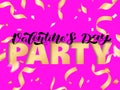 Valentine`s Day Party brush lettering. Vector stock illustration for card