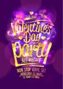 Valentine`s day party poster or flyer template, empty space for text Royalty Free Stock Photo