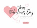 Valentine`s Day party web banner, background with pink hearts Royalty Free Stock Photo