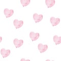 Valentine`s Day pattern. Sweet and Romantic. Ball-heart. Watercolor