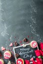 Valentine`s day pink and red cupcakes