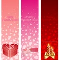 Valentine's day pink vertical banners.